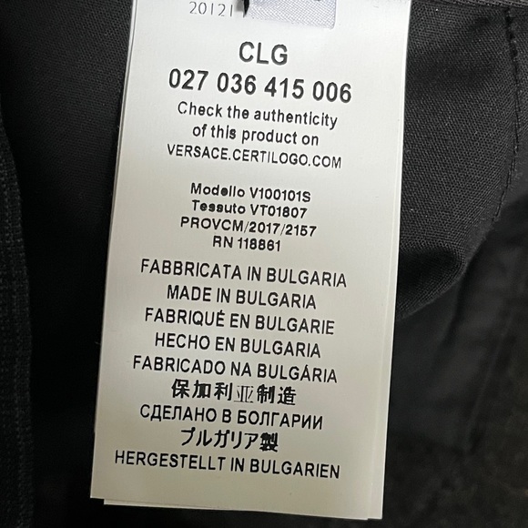 Versace slim fit men’s 2pc Suit waist 34 unhemmed - Picture 5 of 5